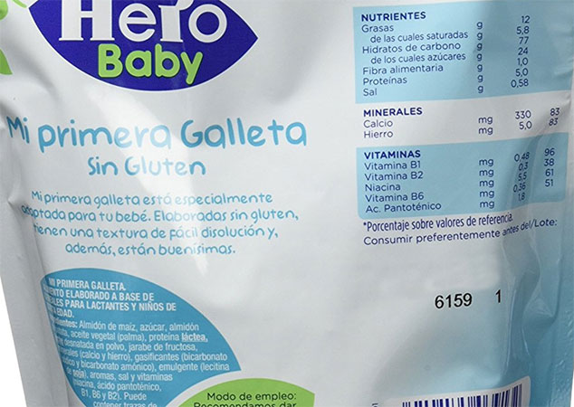 Análisis nutricional galletitas Hero Baby